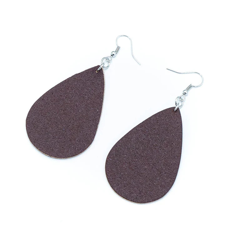 Cork Drop Earrings - Brown