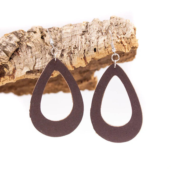 Cork Drop Earrings - Open Center