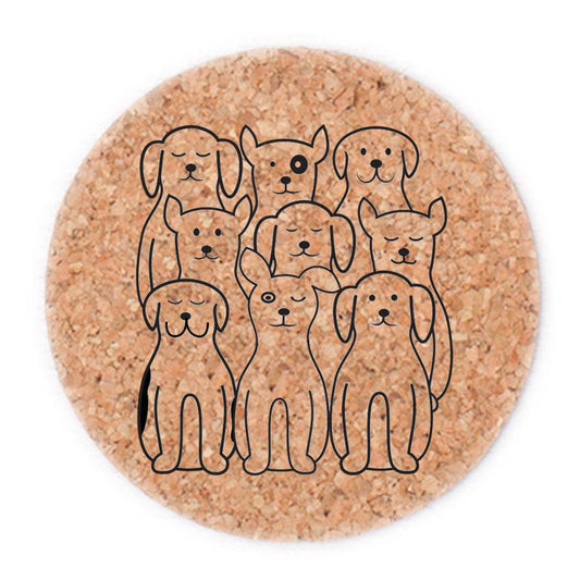 Cork Coaster Set - Dogs