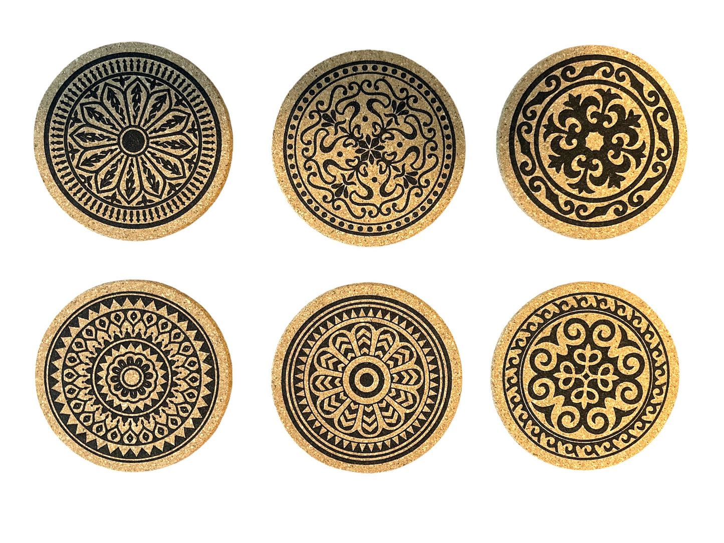 Cork Coaster Set - Mandala