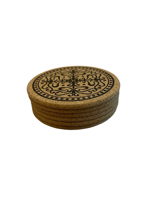 Cork Coaster Set - Mandala