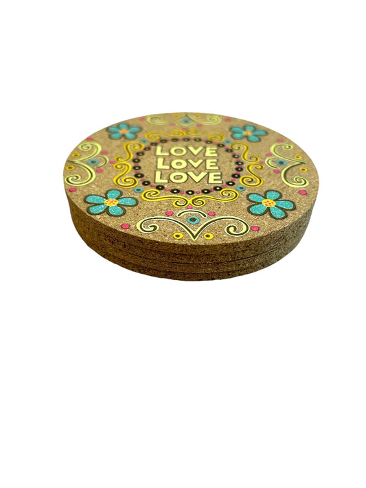 Cork Coaster Set - Boho