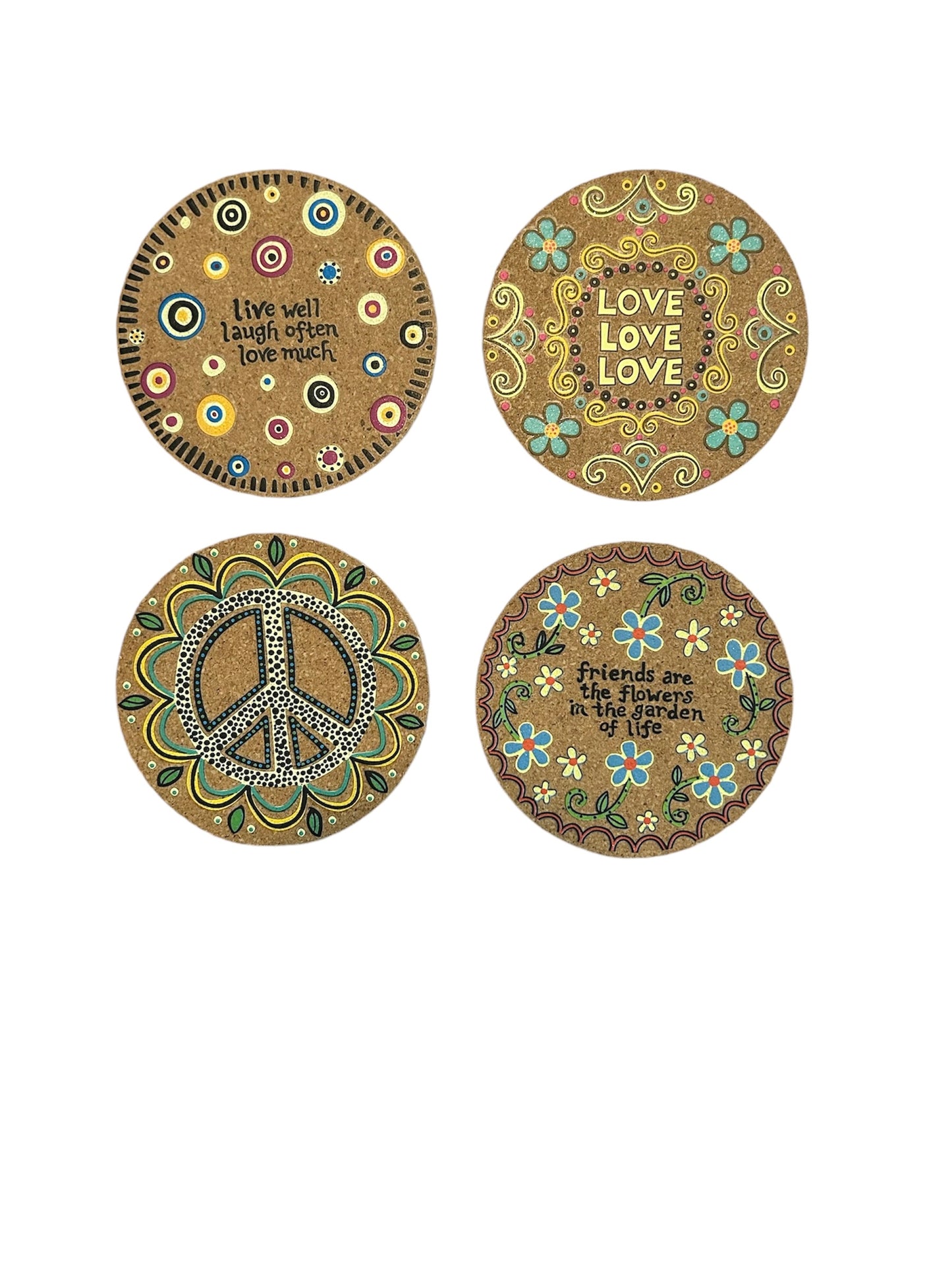 Cork Coaster Set - Boho