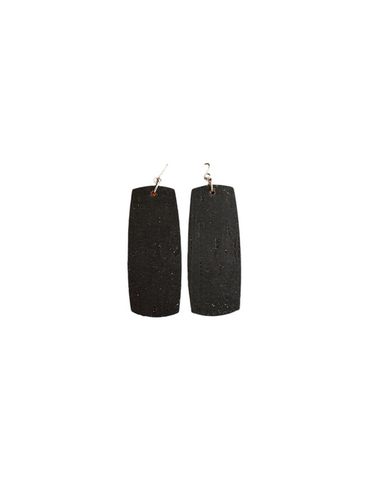 XL Bar: Black Cork Earrings