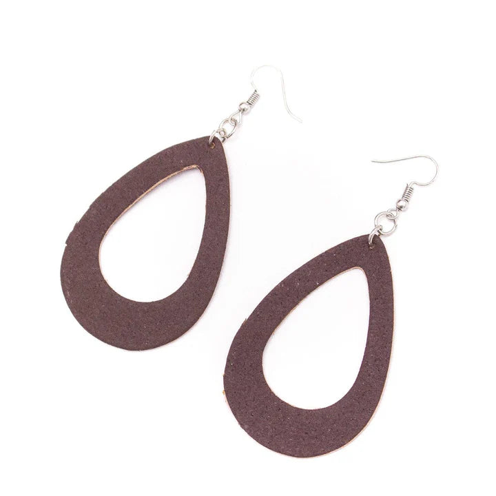 Cork Drop Earrings - Open Center